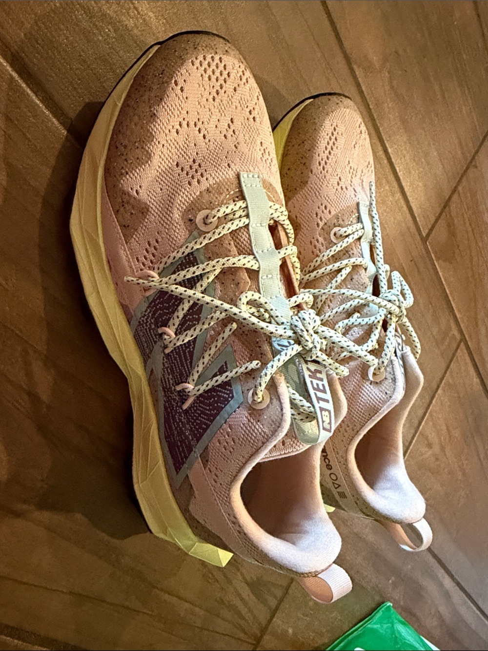 New Balance Light Pink and Pale Yellow Women's Athletic Sneakers